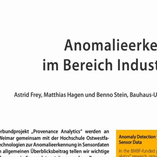Anomalieerkennung im Bereich Industrie 4.0
