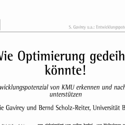 Wie Optimierung gedeihen könnte!