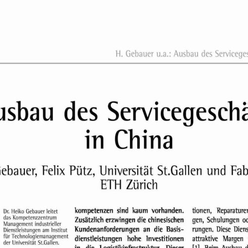 Extending the Service Business in China