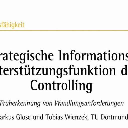 Strategische Informationsunterstützungsfunktion des Controlling Früherkennung von Wandlungsanforderungen