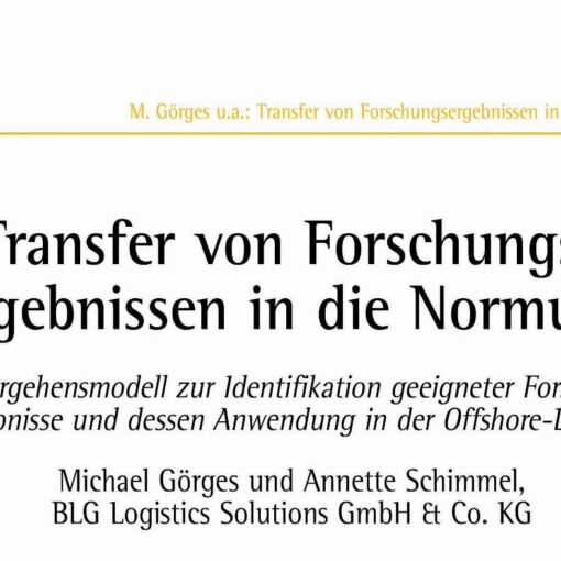 Transfer of Research and Development Results to Standardisation Processes