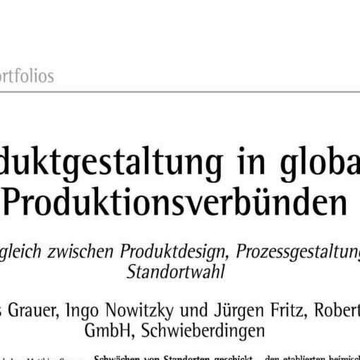 Produktgestaltung in globalen Produktionsverbünden