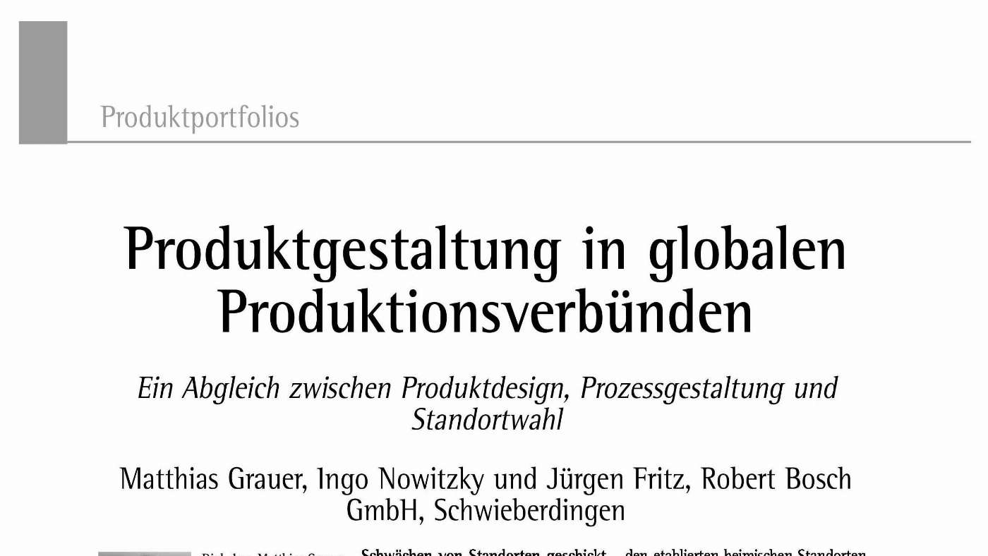 Planning of Globally Distributed Manufacturing Networks - Industry 4.0 ...