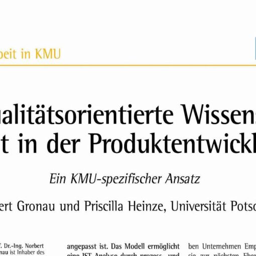 Quality Based Knowledge Work in the Innovation Process