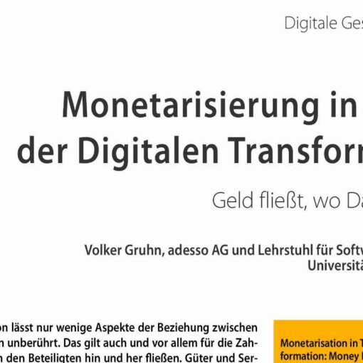 Monetarisation in Times of Digital Transformation: Money Flows where Data Flow