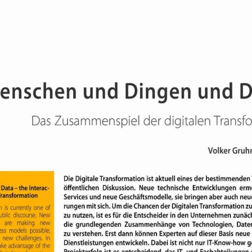 Human and Things and Data - the Interaction within the Digital Transformation