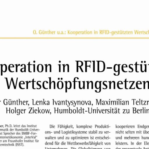 Kooperation in RFID-gestützten Wertschöpfungsnetzen