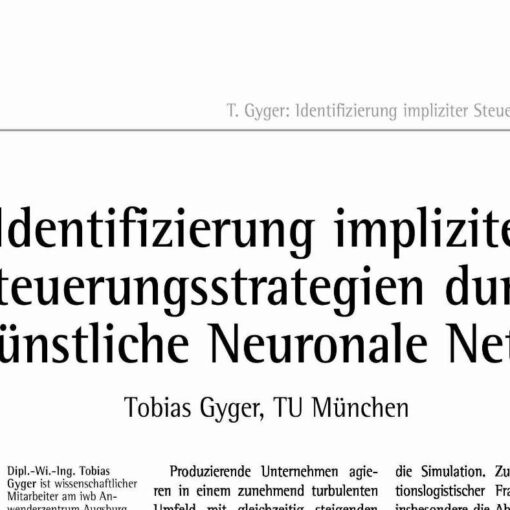 Identification of Implicit Control Strategies with Artificial Neural Networks
