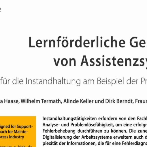 Assistance Systems Designed for Supportive Learning
