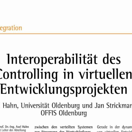 Interoperabilität des Controlling in virtuellen Entwicklungsprojekten
