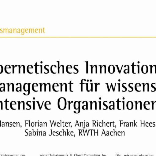 Cybernetic Innovation Management for Knowledge Intensive Organisations
