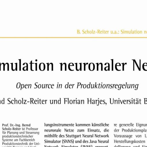 Simulation of Neural Networks - Open Source for Production Control