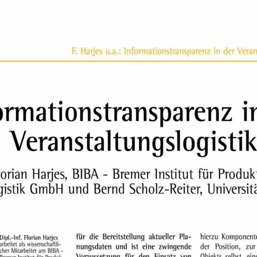 Information Transparency in Event Logistics
