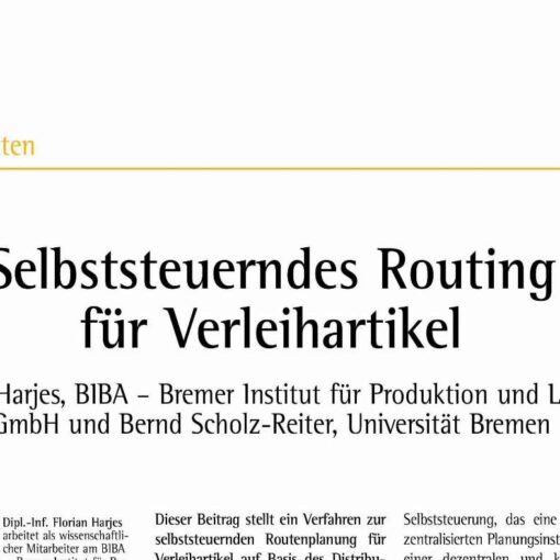 Autonomously Controlled Route Planning for Rental Articles