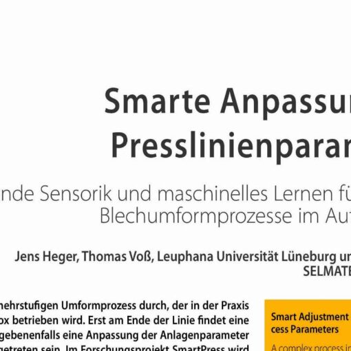 Smart Adjustment of Deep Drawing Process Parameters