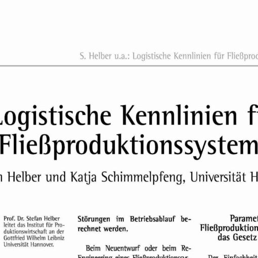 Logistische Kennlinien für Fließproduktionssysteme