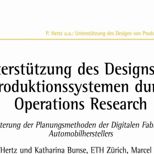 Design of Production Systems Supported by Operations Research