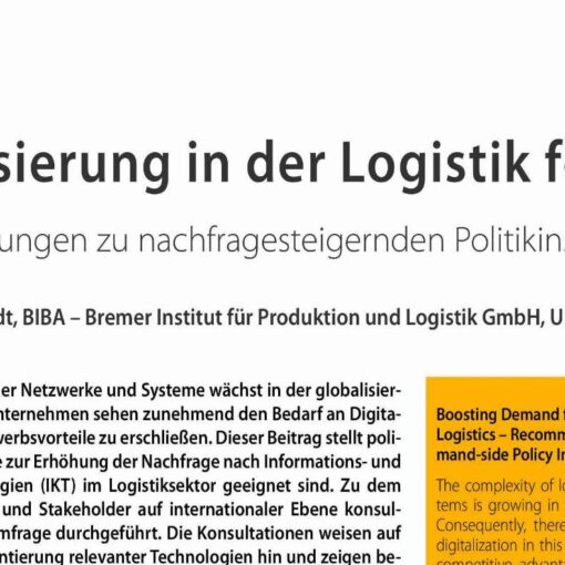 Digitalisierung in der Logistik fördern