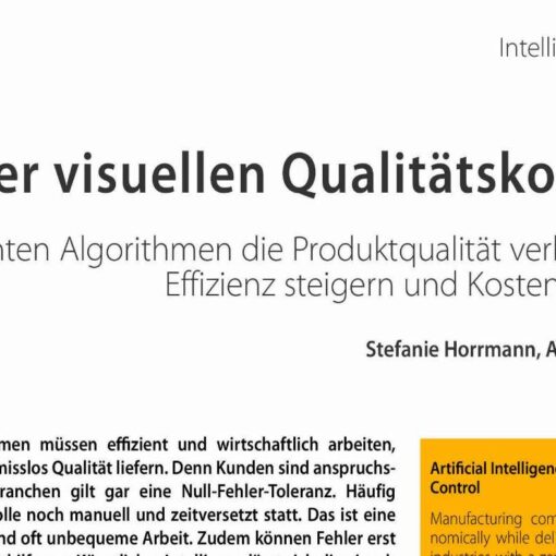 Artificial Intelligence in Visual Quality Control