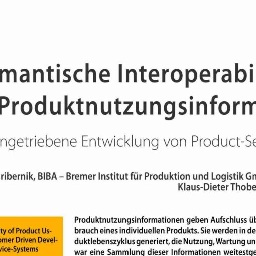 Semantische Interoperabilität von Produktnutzungsinformationen
