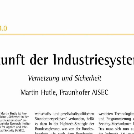 Zukunft der Industriesysteme Vernetzung und Sicherheit