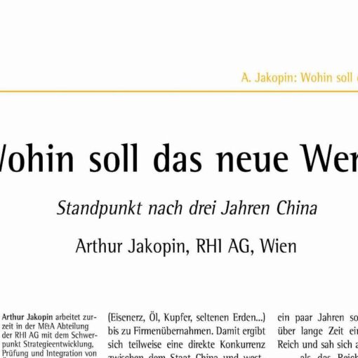 Wohin soll das neue Werk? Standpunkt nach drei Jahren China