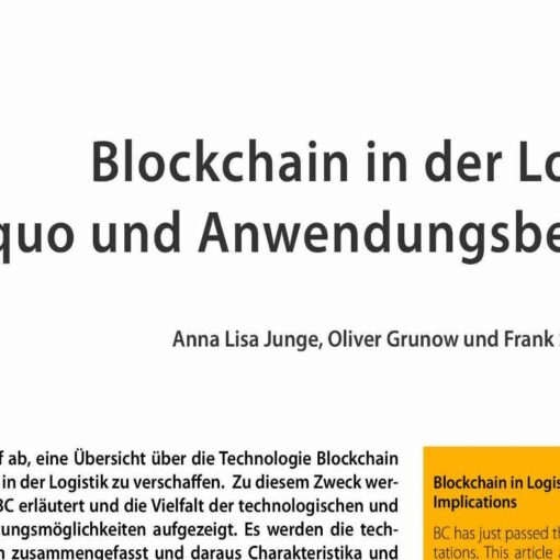 Blockchain in Logistics: Status Quo and Implications