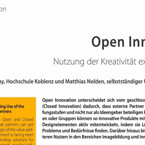 Open Innovation Nutzung der Kreativität externer Partner