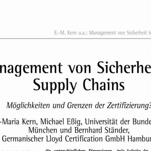 Management of Security in Supply Chains