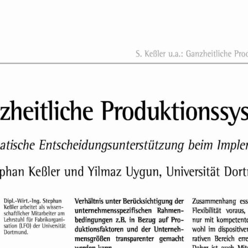Systematic Decision Support for Implementing Holistic Production Systems