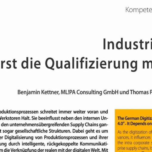 Industrie 4.0 - Erst die Qualifizierung macht’s!