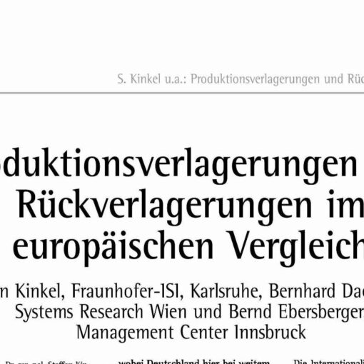 Offshoring and Backsourcing of Poduction in an European Perspective