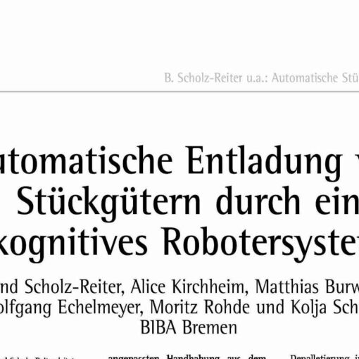 Concept for a Cognitive Robot System for Unlaoding Mass Goods Automatically