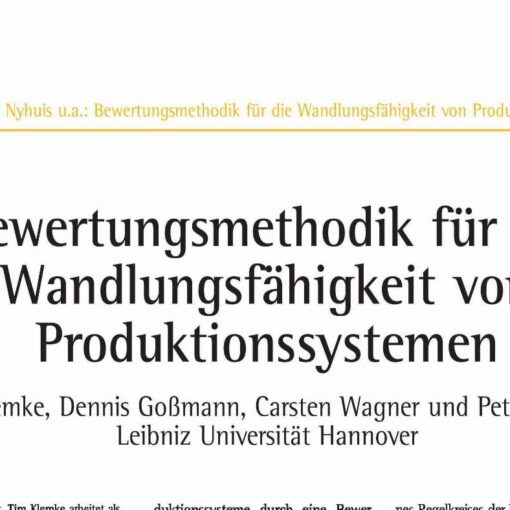 Evaluation Methodology for the Changeability of Production Systems