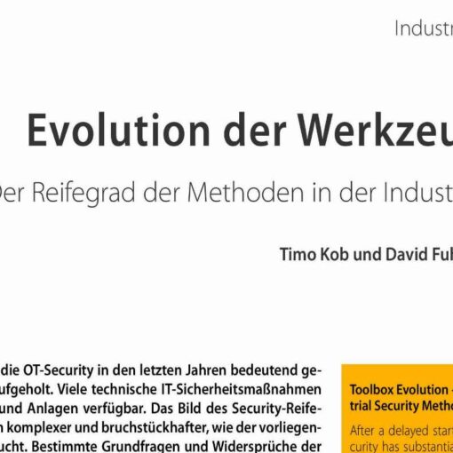 Toolbox Evolution - The Maturity of Industrial Security Methods