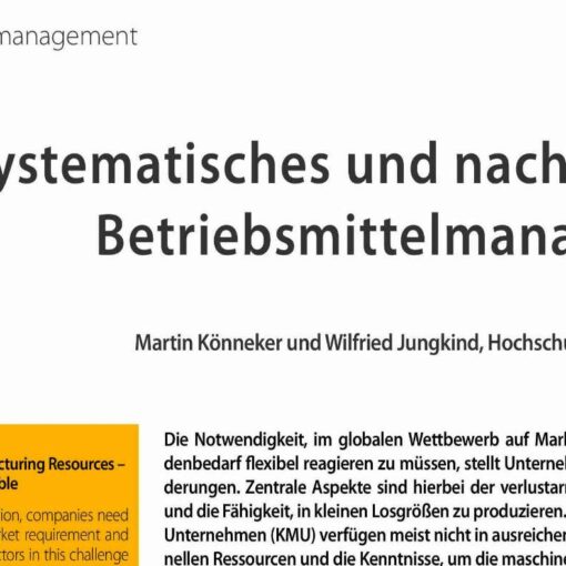 Systematisches und nachhaltiges Betriebsmittelmanagement