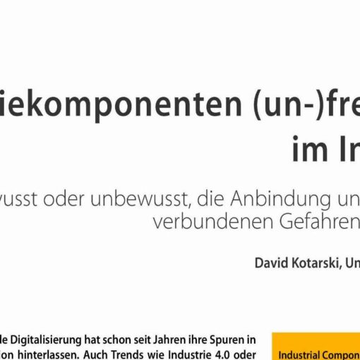 Industrial Components (Un-)Voluntarily on the Internet