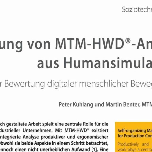 Ableitung von MTM-HWD®-Analysen aus Humansimulationen