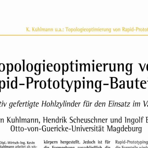 Topology Optimization of Rapid Prototyping Parts