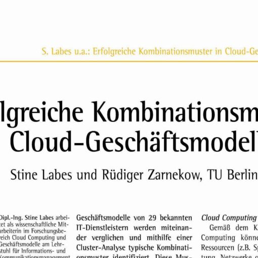 Common Patterns of Cloud Business Models
