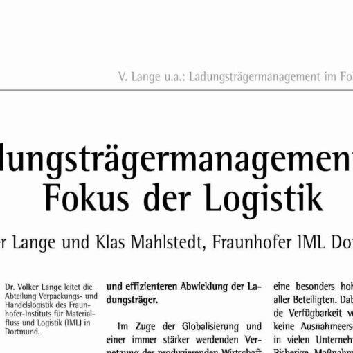 Management of Load Carriers in the Logistical Focus