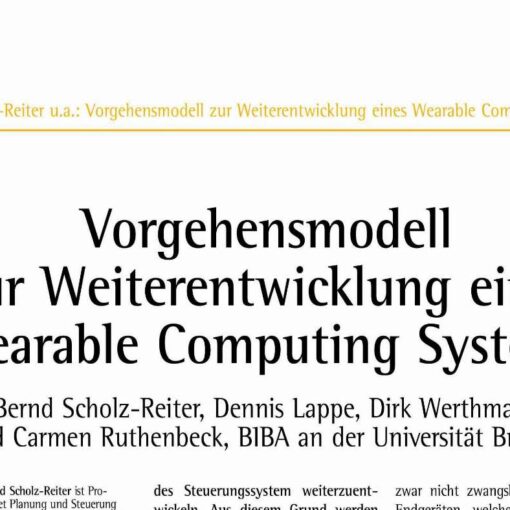 An Approach for a Further Development of a Wearable Computing System