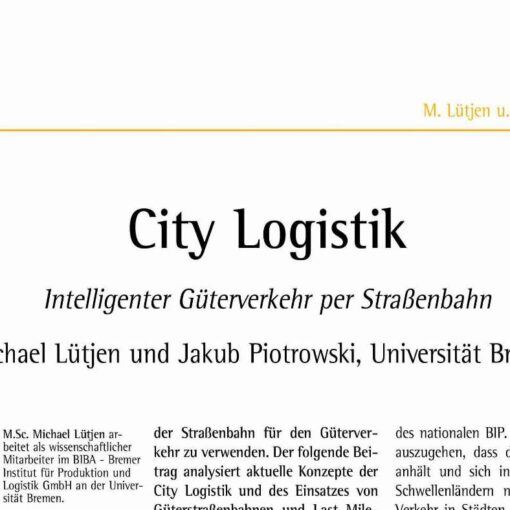 City Logistik Intelligenter Güterverkehr per Straßenbahn