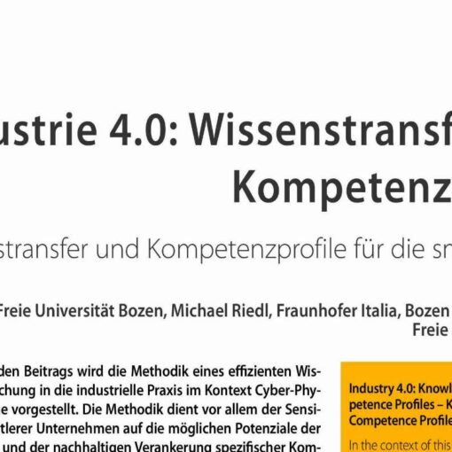 Industry 4.0: Knowledge Transfer and Competence Profiles