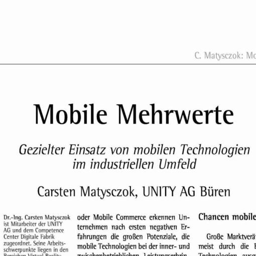 Mobile Added Values - Direct Usage of Mobile Technologies in Industry