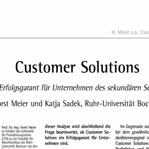 Customer Solutions - A success story?