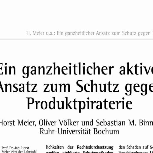 An Integrated Active Approach against Product Piracy