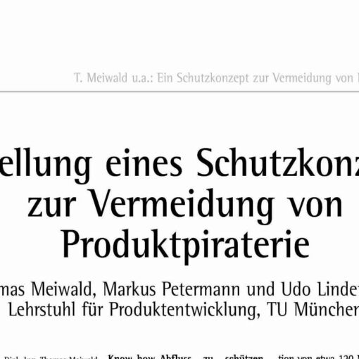 Procedure for Designing a Concept for Protection against Product Piracy