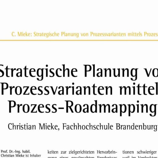Strategic Process Planning by Process Roadmapping