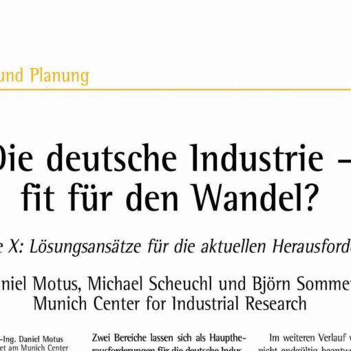 The German Industry - Fit for Change?